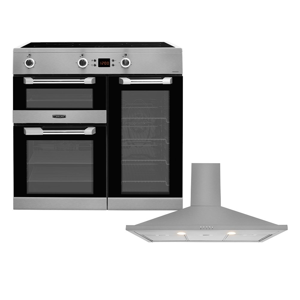 Leisure Cuisinemaster Induction Range Cooker & Hood Pack, Stainless Steel, A Rated