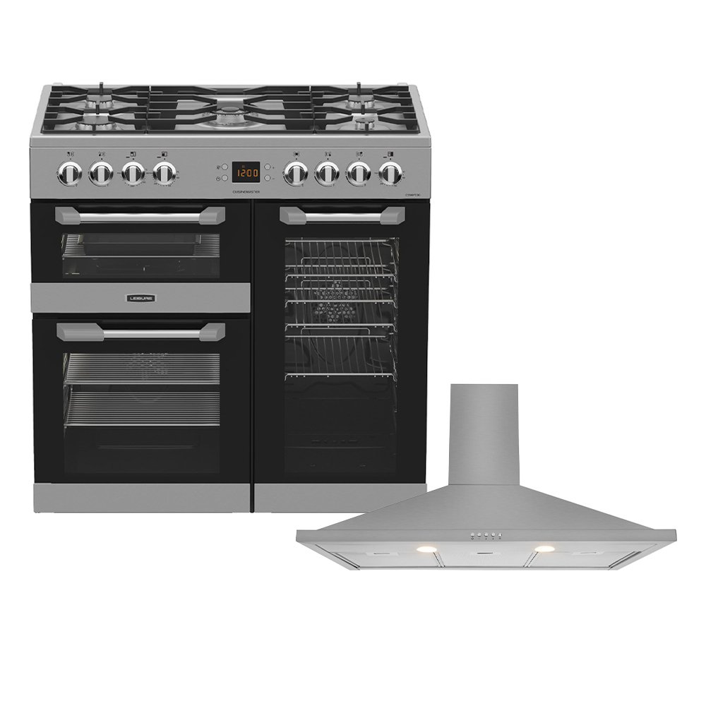 Leisure Cuisinemaster Dual Fuel Range Cooker & Hood Pack, Stainless Steel, A Rated