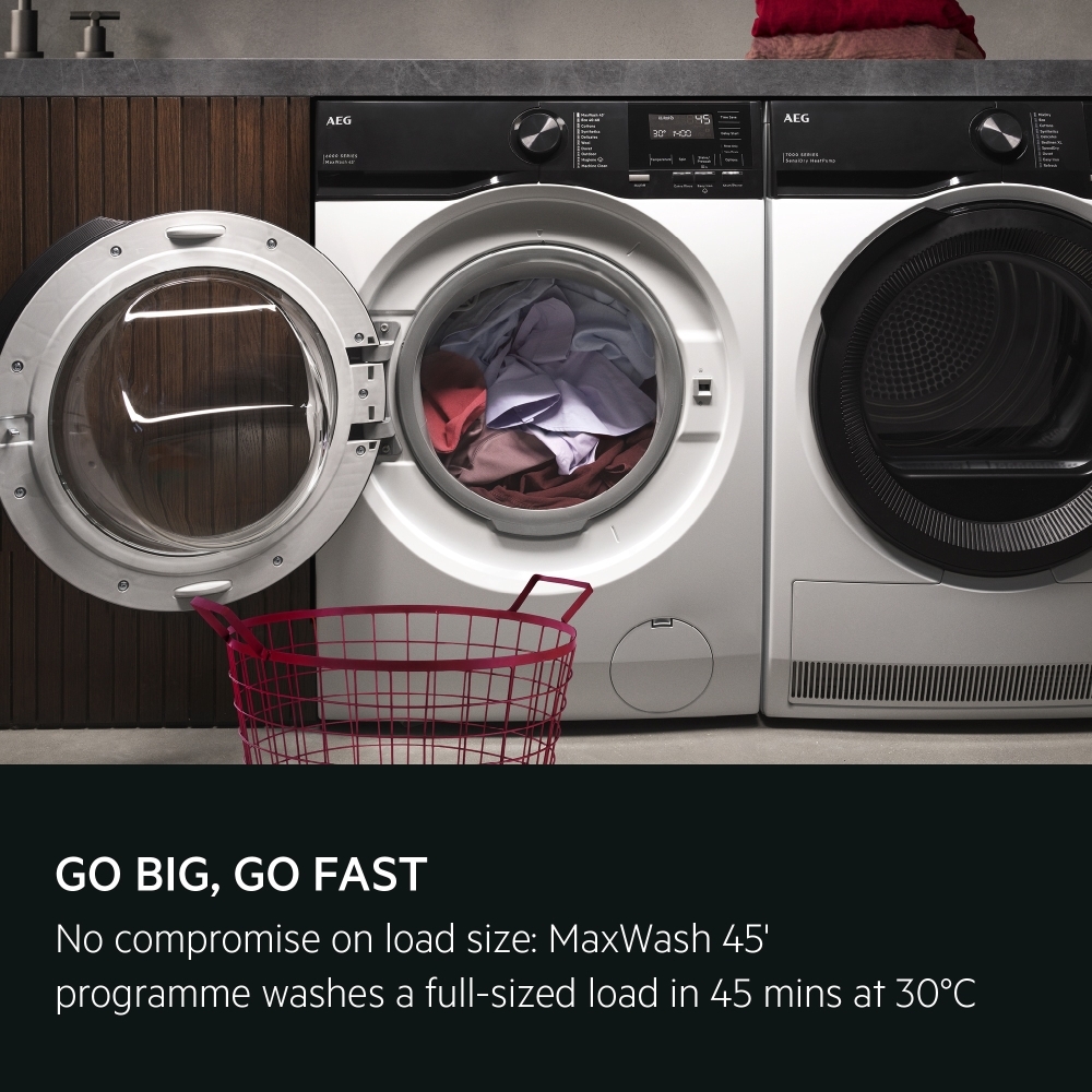 AEG LFED61844B Washing Machine, 8kg, 1400 Spin, White, A Rated