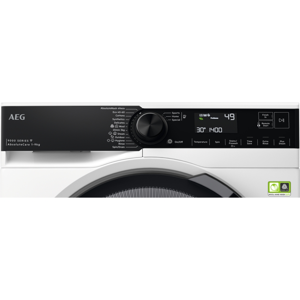 AEG LFR94946WS Washing Machine, 9kg, 1400 Spin, White, A Rated