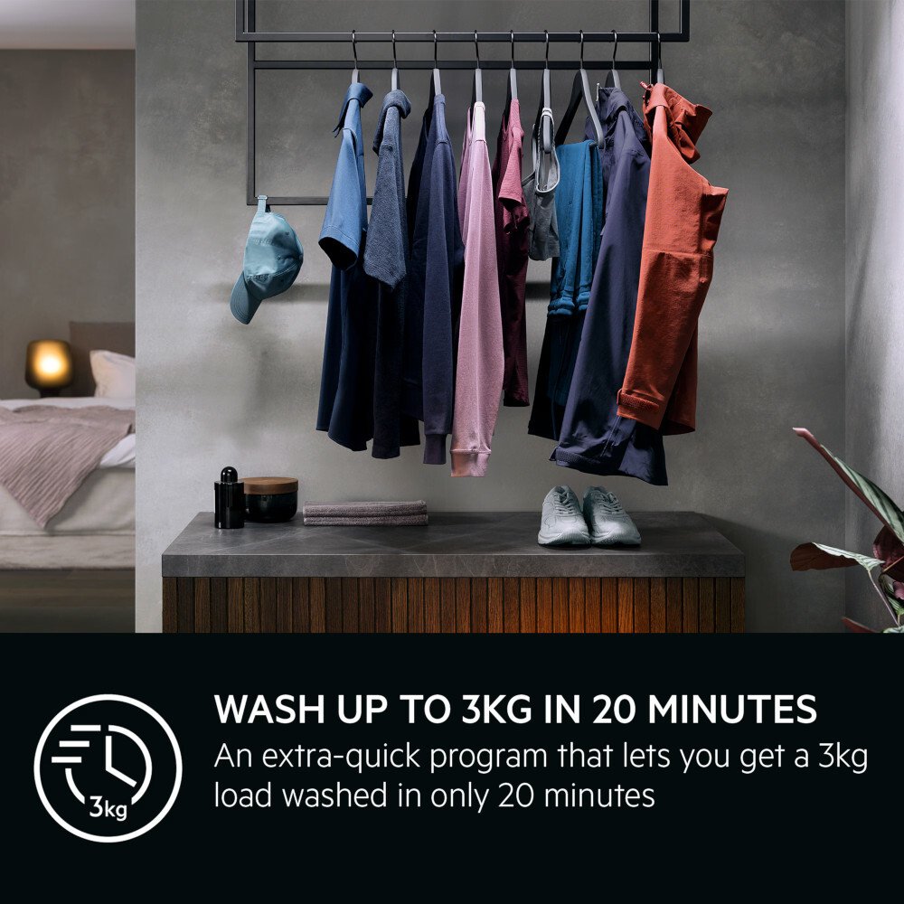 AEG LFSR7484U4B Washing Machine, 8kg, 1400 Spin, Black, A Rated