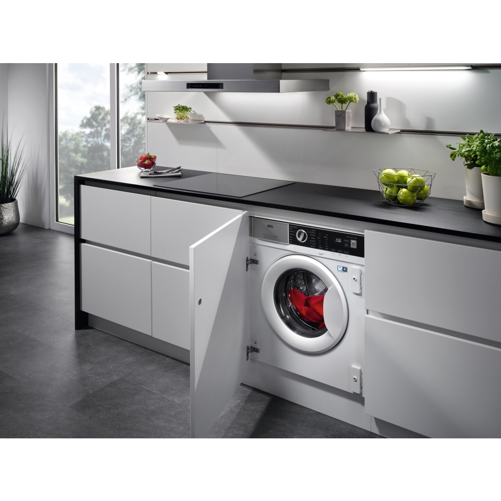 AEG LFX6G7434BI Integrated Washing Machine, 7kg, 1400 Spin, White, B Rated