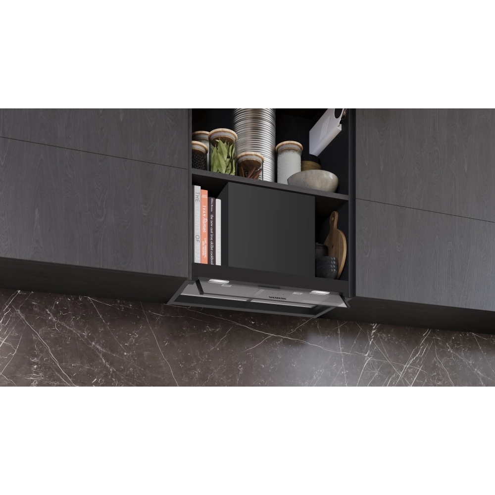 Siemens LJ65BCC60B Integrated Cooker Hood, Black, B Rated