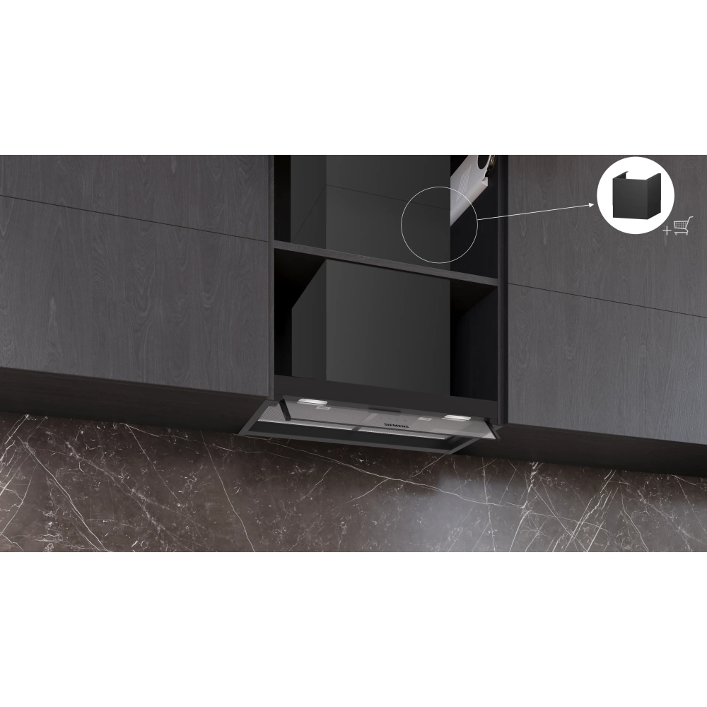 Siemens LJ65BCC60B Integrated Cooker Hood, Black, B Rated