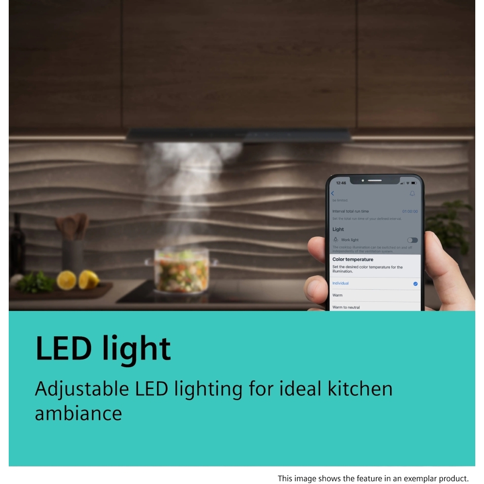 Siemens LJ68BET60B iQ700 Integrated Cooker Hood, Black, A+ Rated