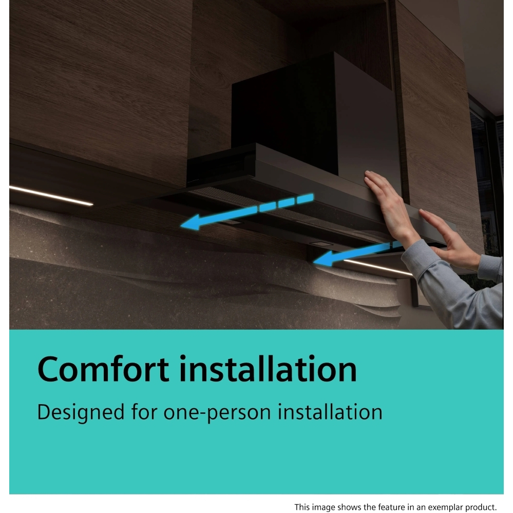 Siemens LJ68BET60B iQ700 Integrated Cooker Hood, Black, A+ Rated