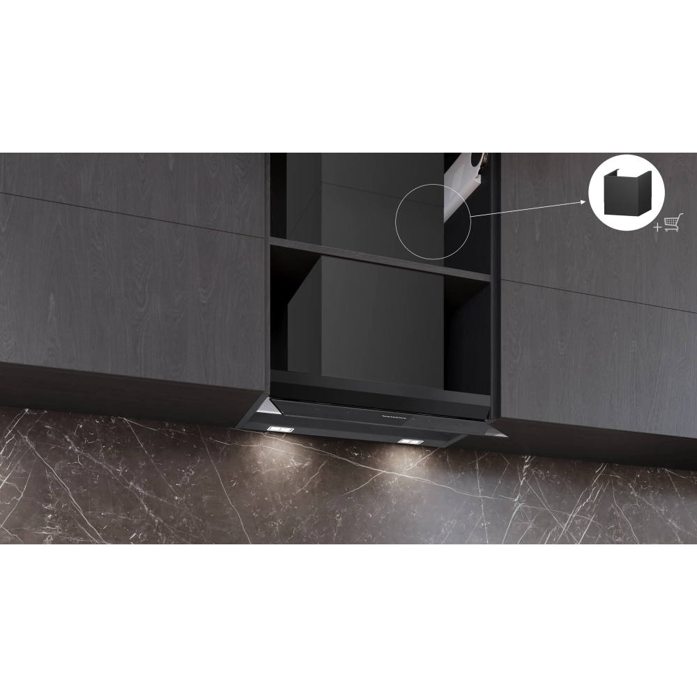 Siemens LJ68BET60B iQ700 Integrated Cooker Hood, Black, A+ Rated