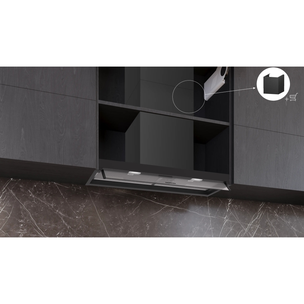 Siemens LJ85BCC60B Integrated Cooker Hood, Black, B Rated