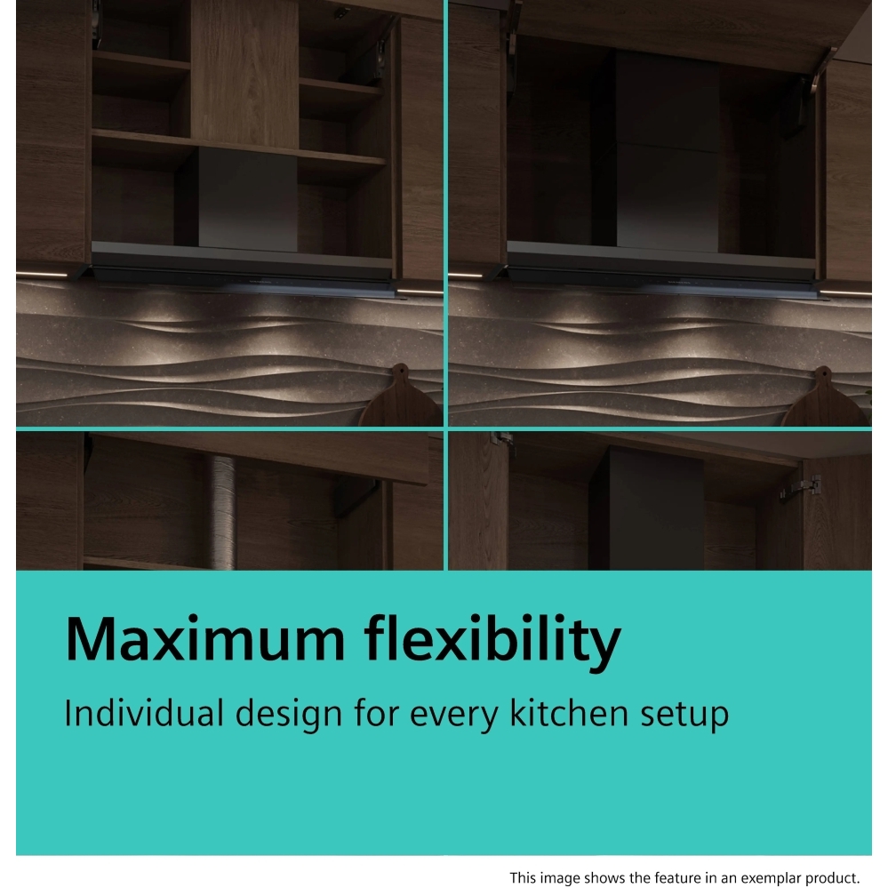 Siemens LJ95BCC60B Integrated Cooker Hood, Black, B Rated