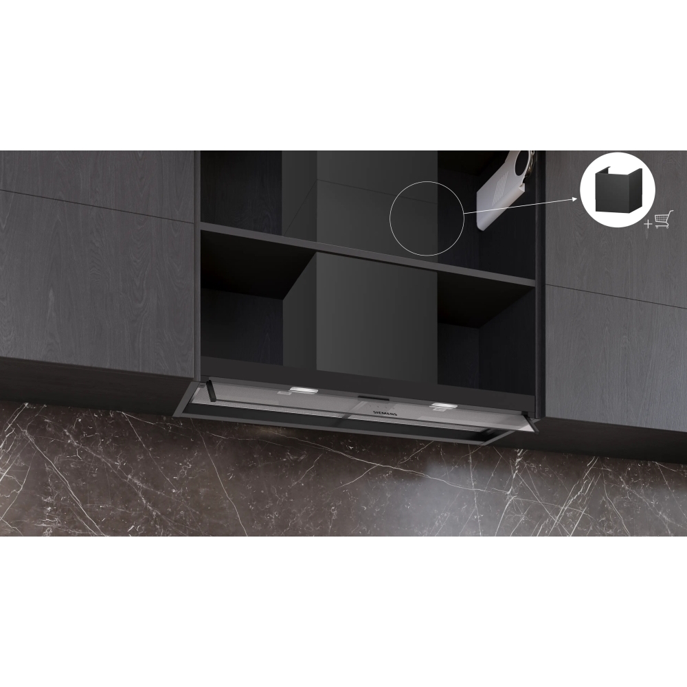 Siemens LJ95BCC60B Integrated Cooker Hood, Black, B Rated