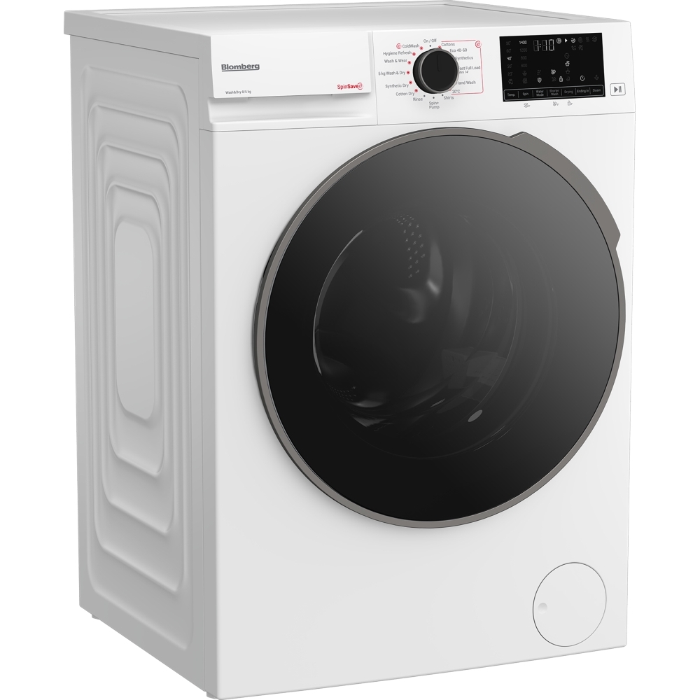Blomberg LRF854311W Washer Dryer, 8kg/5kg, 1400 Spin, White, D Rated