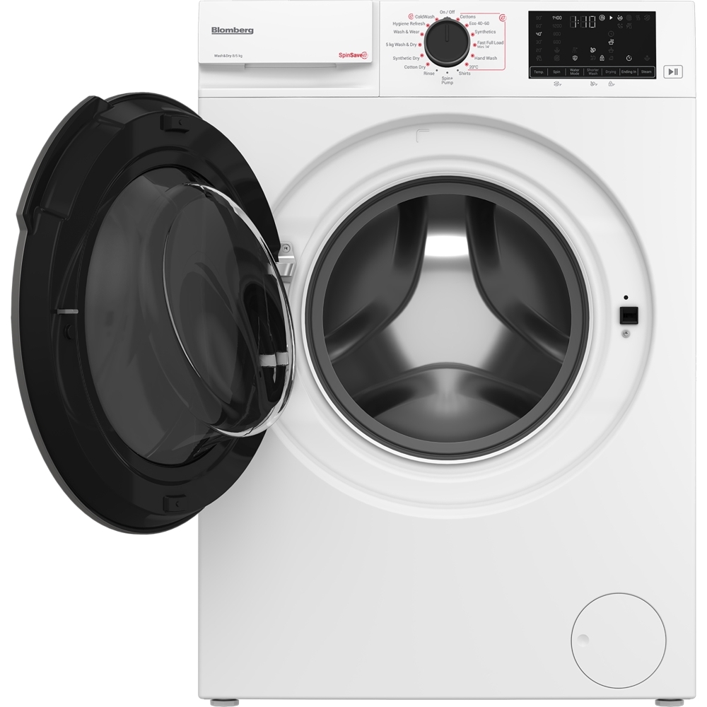 Blomberg LRF854311W Washer Dryer, 8kg/5kg, 1400 Spin, White, D Rated