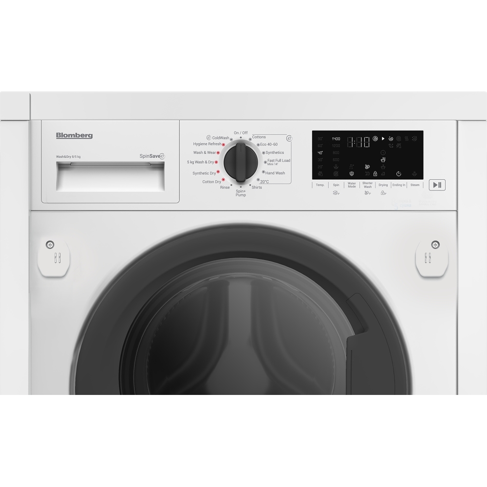 Blomberg LRI1854111 Integrated Washer Dryer, 8kg/5kg, 1400 Spin, White, D Rated