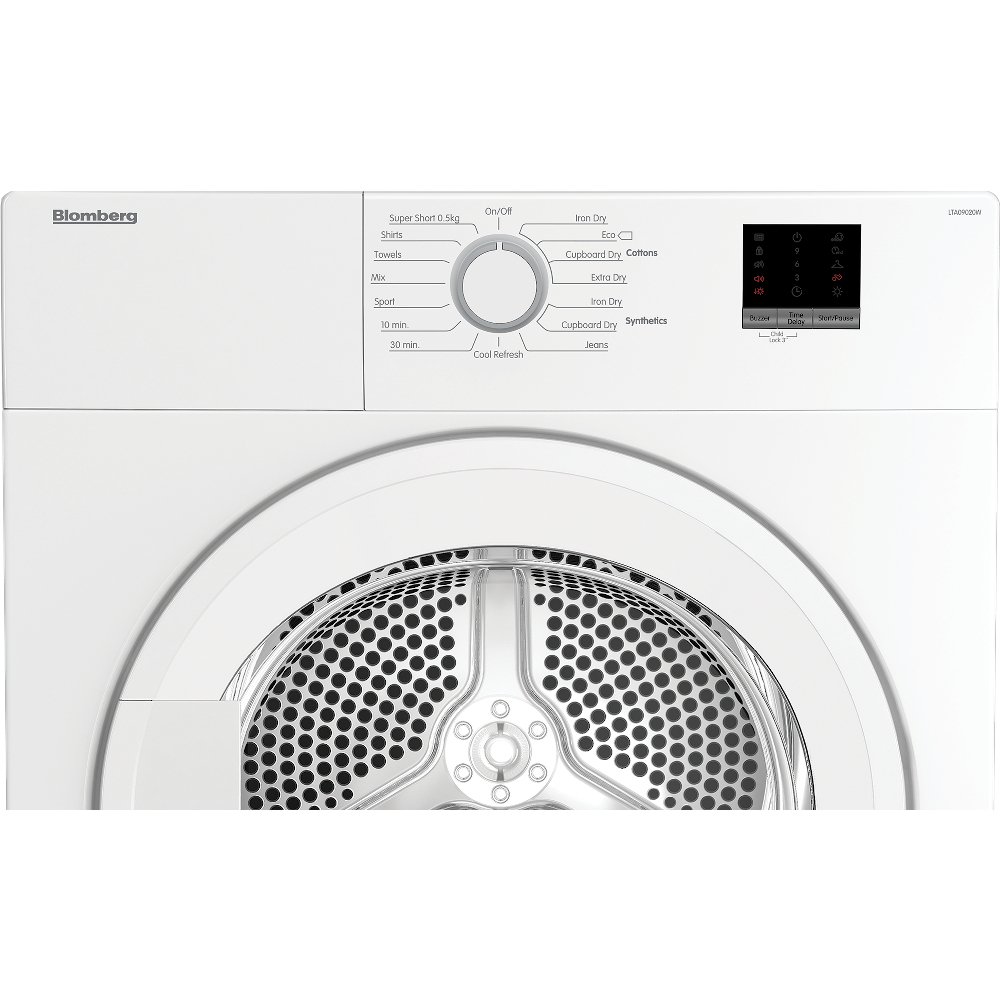 Blomberg LTA09020W Vented Tumble Dryer, 9kg, White, C Rated