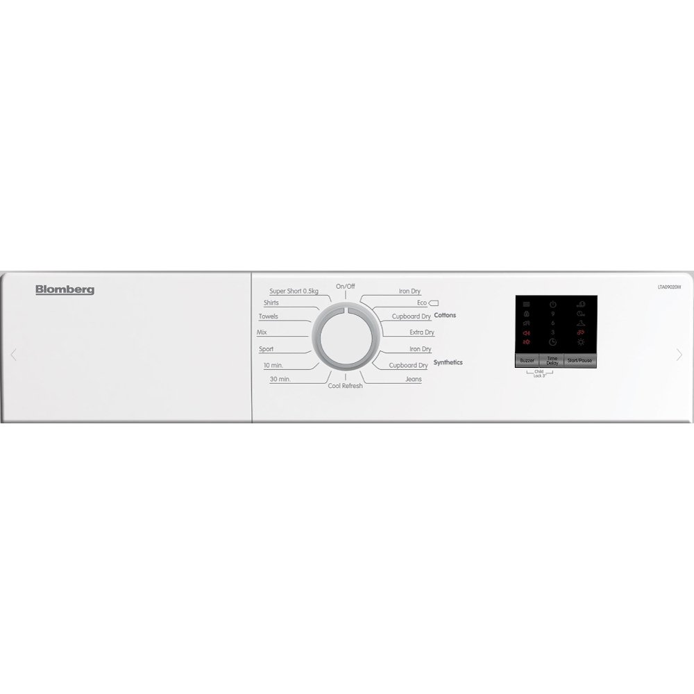 Blomberg LTA09020W Vented Tumble Dryer, 9kg, White, C Rated