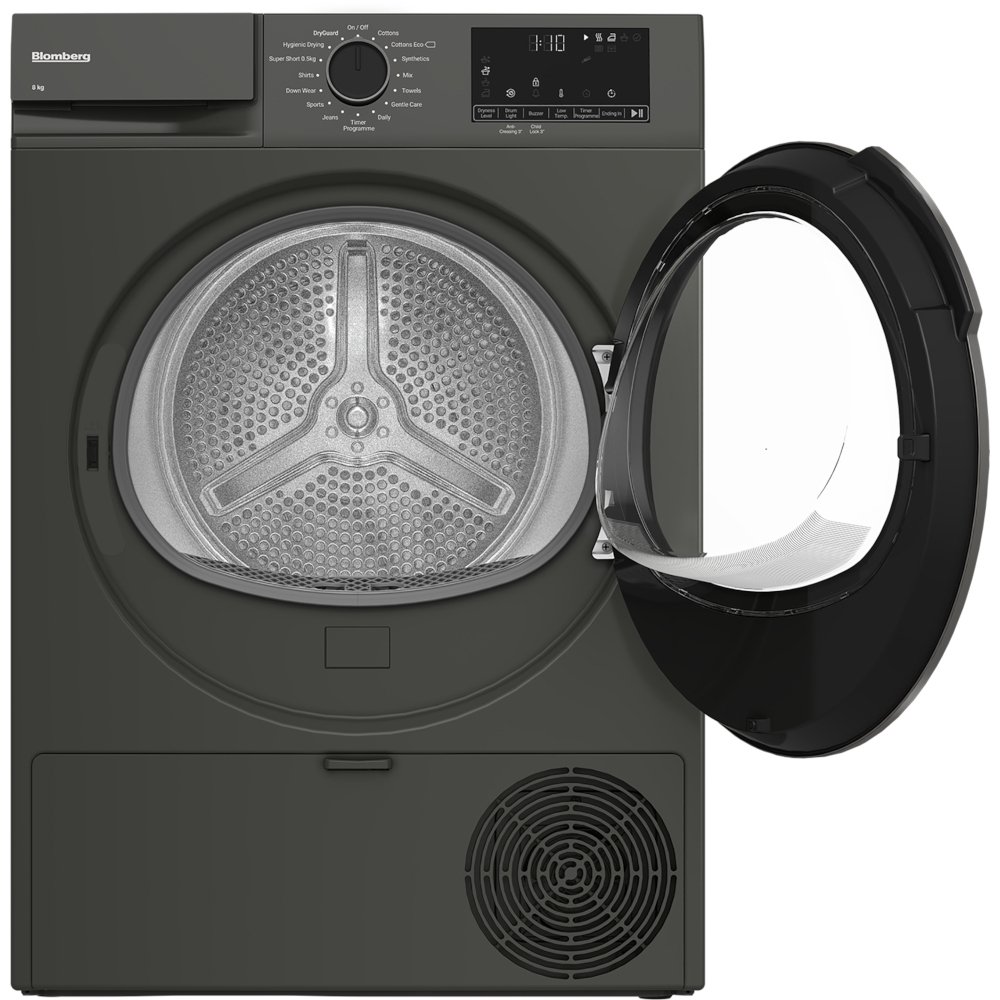 Blomberg LTA18321G Heat Pump Tumble Dryer, 8kg, Grey, A++ Rated