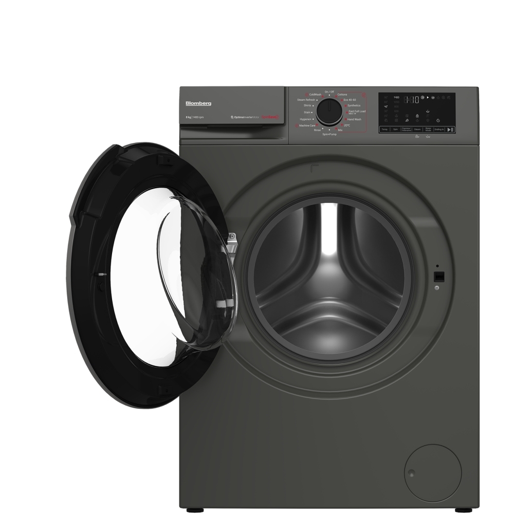 Blomberg LWA18461G Washing Machine, 8kg, 1400 Spin, Grey, A Rated