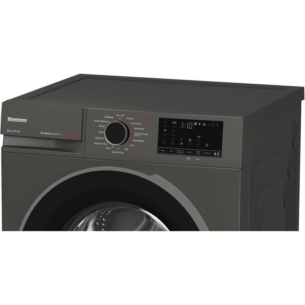 Blomberg LWA18461G Washing Machine, 8kg, 1400 Spin, Grey, A Rated