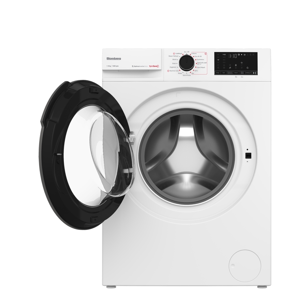 Blomberg LWA18461W Washing Machine, 8kg, 1400 Spin, White, A Rated