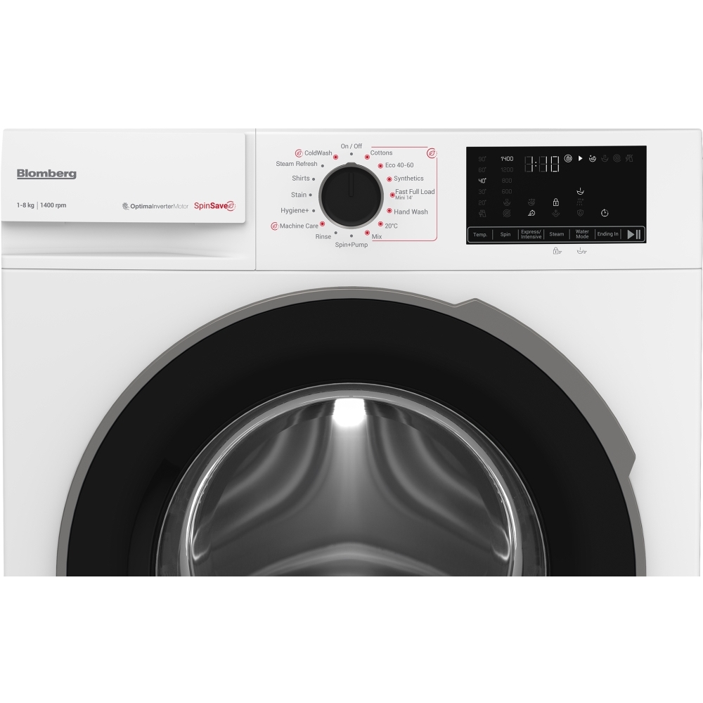 Blomberg LWA18461W Washing Machine, 8kg, 1400 Spin, White, A Rated