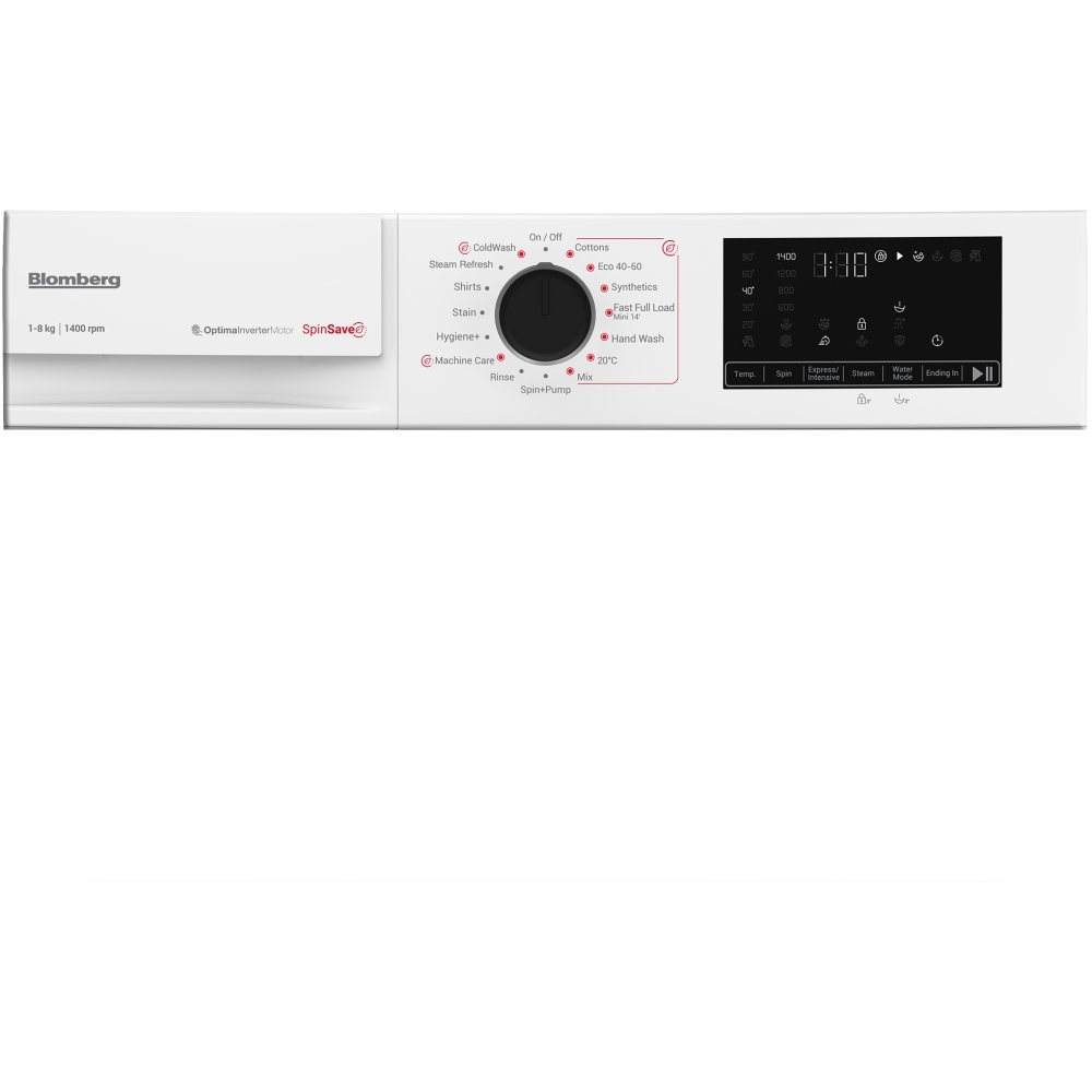 Blomberg LWA18461W Washing Machine, 8kg, 1400 Spin, White, A Rated
