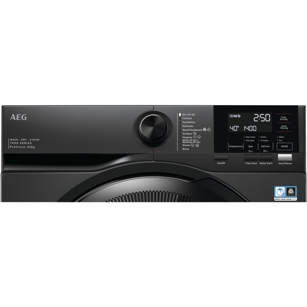 AEG LWR7196U4B Washer Dryer, 9kg/5kg, 1600 Spin, Grey, A Rated