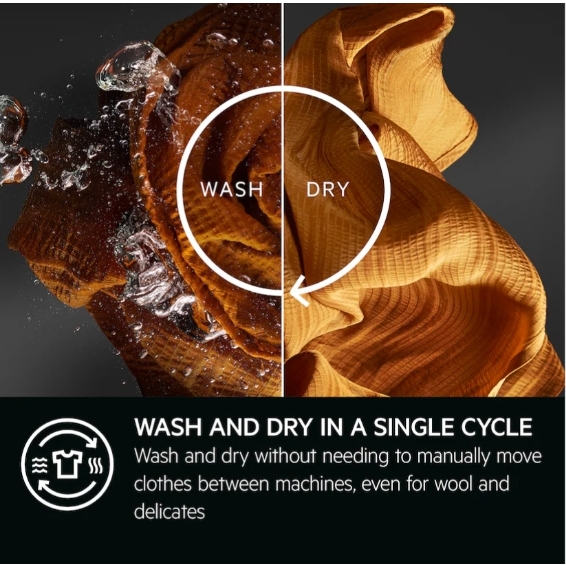 AEG LWR7314L4B Washer Dryer, 11kg/7kg, 1400 Spin, White, A Rated