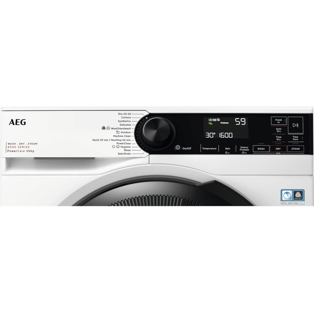 AEG LWR8496O5B Washer Dryer, 9kg/6kg, 1600 Spin, White, A Rated