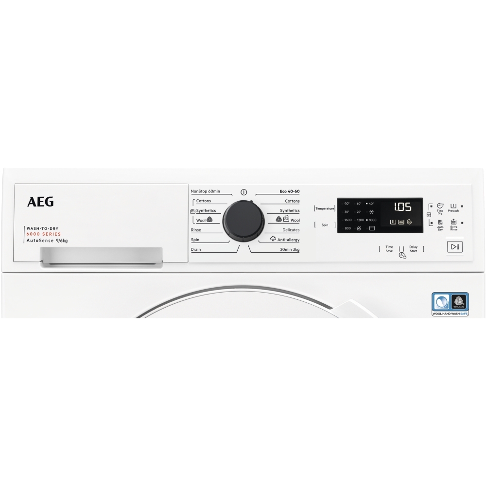 AEG LWX60966B Washer Dryer, 9kg/6kg, 1600 Spin, White, A Rated
