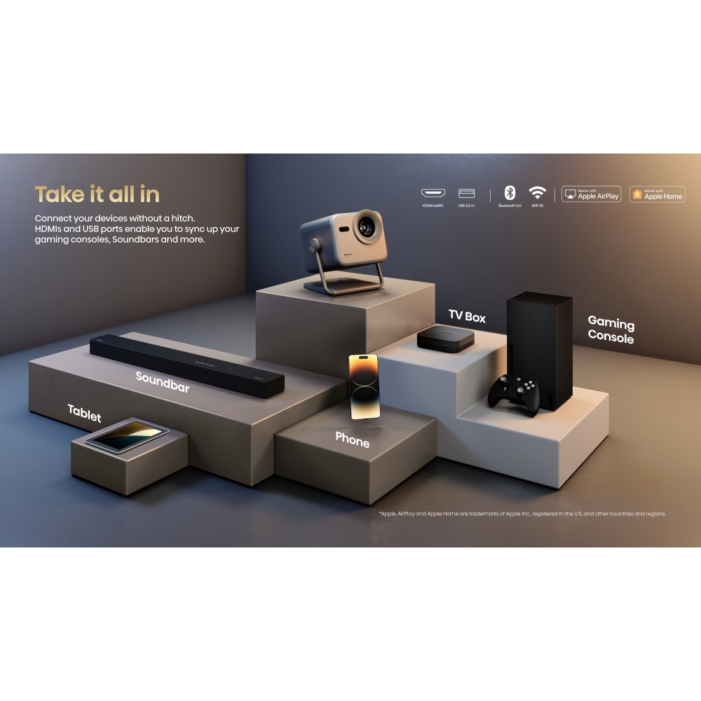 Hisense M2TUKPRO Series M2 Pro Laser Smart mini projector 4K, 4K Ultra HD, Grey