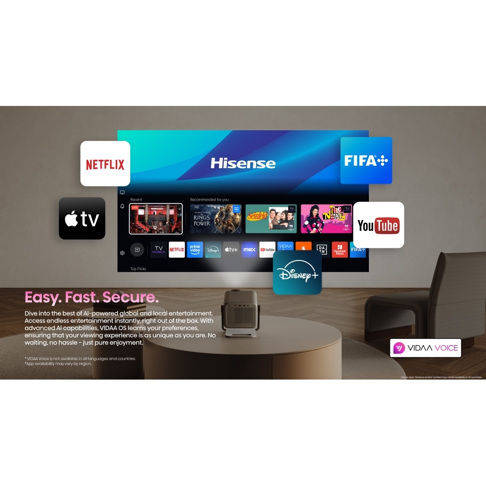 Hisense M2TUKPRO Series M2 Pro Laser Smart mini projector 4K, 4K Ultra HD, Grey