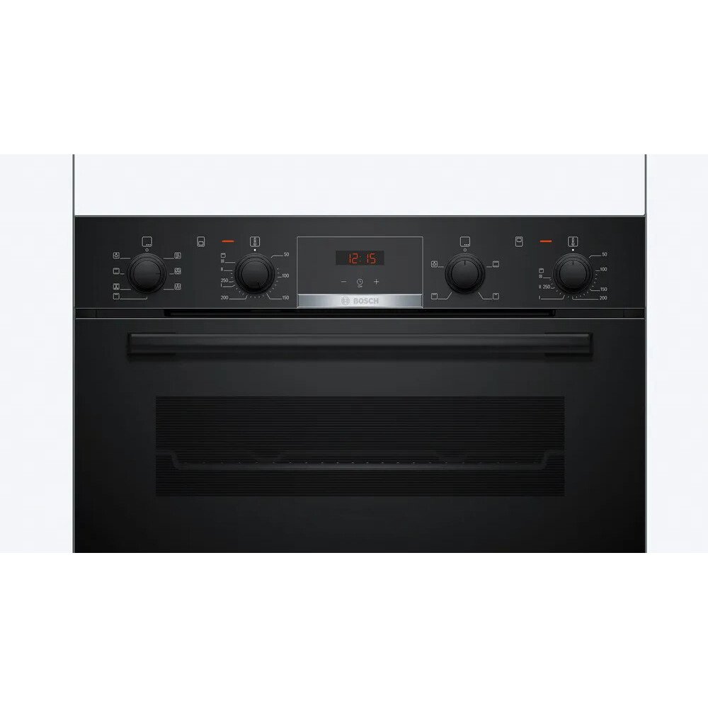 Bosch MBA533BB3B Series 4 Built-In Electric Double Oven, Black, A Rated