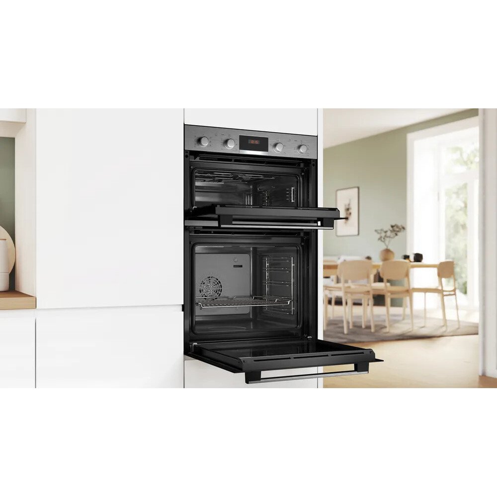Bosch MBA533BS3B Series 4 Built-In Electric Double Oven, Stainless Steel, A Rated