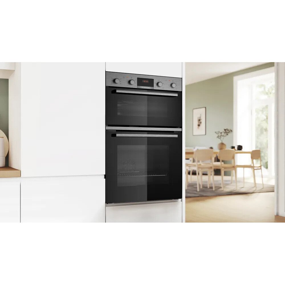 Bosch MBA533BS3B Series 4 Built-In Electric Double Oven, Stainless Steel, A Rated