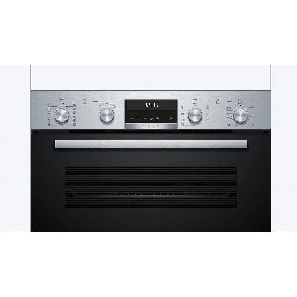 Bosch MBA578BS7B Series 6 Built-In Electric Double Oven with Pyrolytic Cleaning, Stainless Steel, A Rated