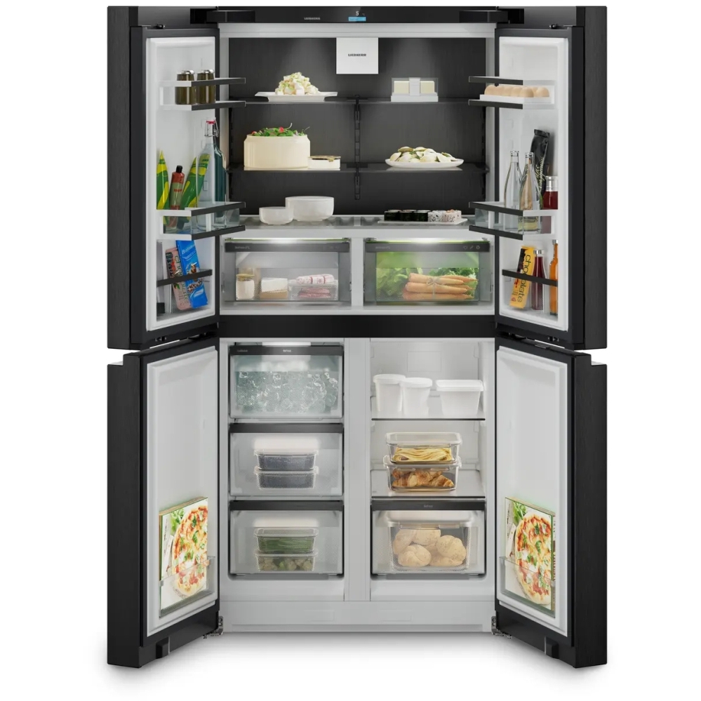 Liebherr MBbsdi9024 American Fridge Freezer,  Plumbed, Black, D Rated
