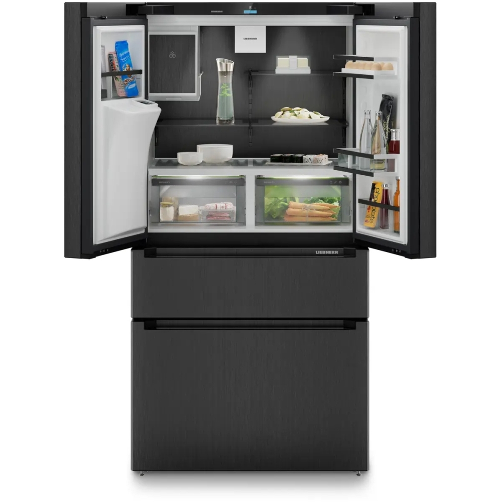 Liebherr MBbsdi9528 American Fridge Freezer,  Plumbed, Black, D Rated