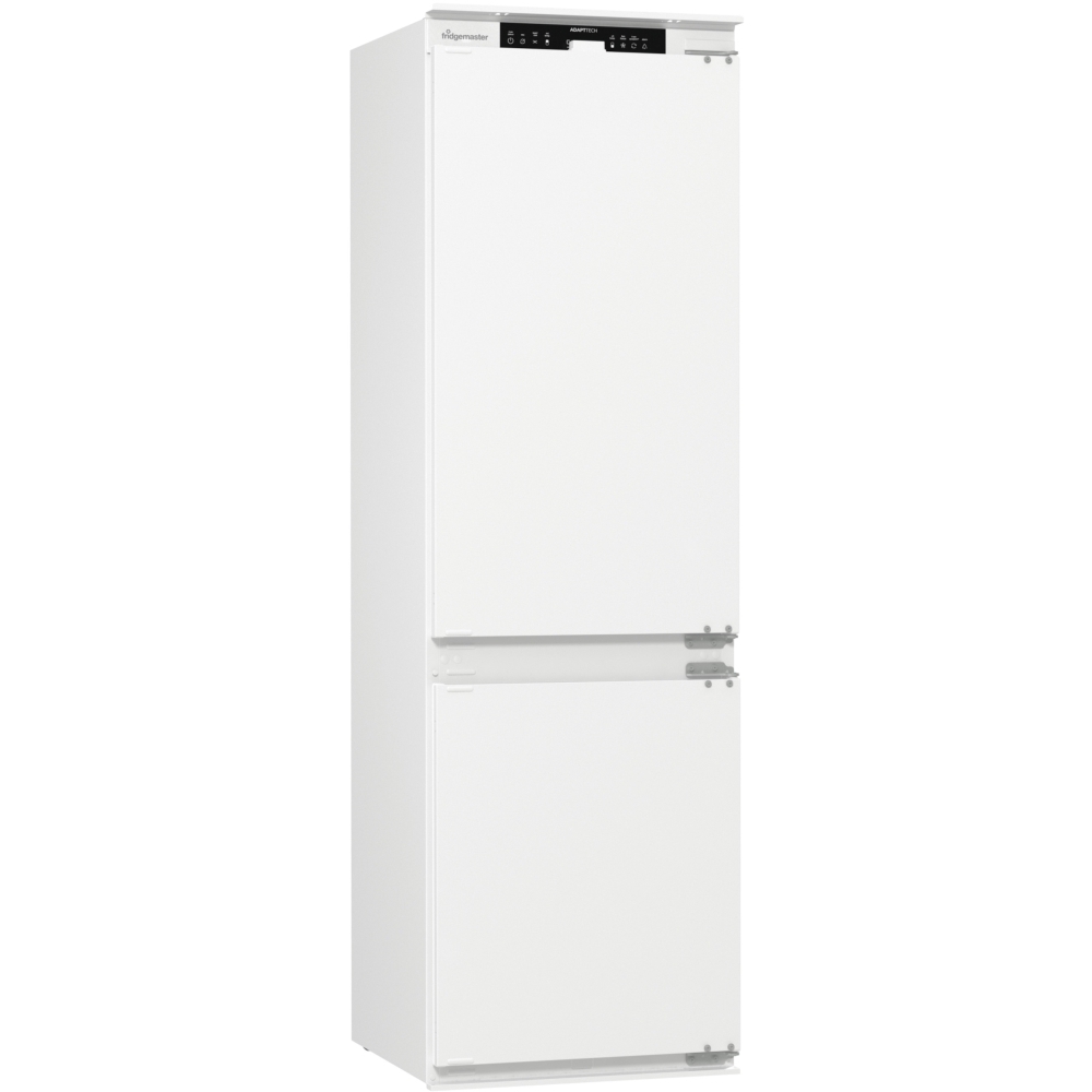 Fridgemaster MBC55252NE Total No Frost Integrated Fridge Freezer, Sliding Hinge, 70/30, White, E Rated