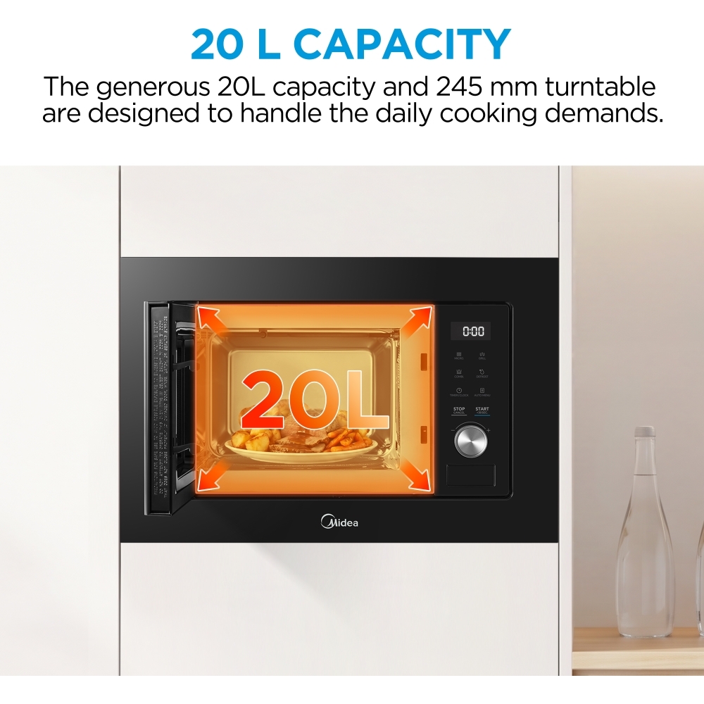 Midea MBMTG820A-BK Built-In Microwave, Black