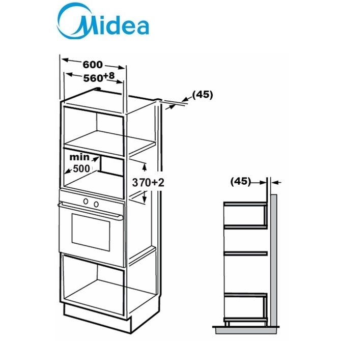 Midea MBMTG820A-BK Built-In Microwave, Black