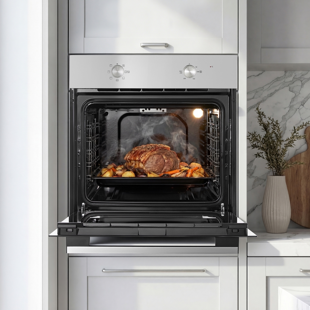 Midea MBO65M40M04E-SS Built-In Electric Single Oven, Stainless Steel, A Rated