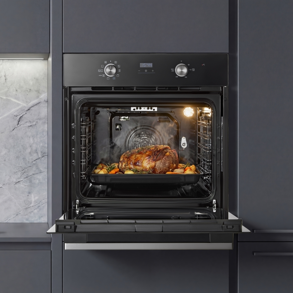 Midea MBO65M90D2-BK Built-In Electric Single Oven, Black, A+ Rated