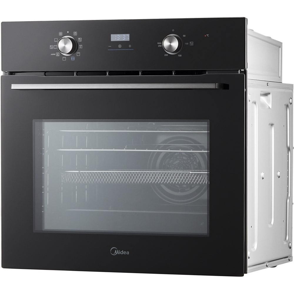 Midea MBO65M90D2-BK Built-In Electric Single Oven, Black, A+ Rated