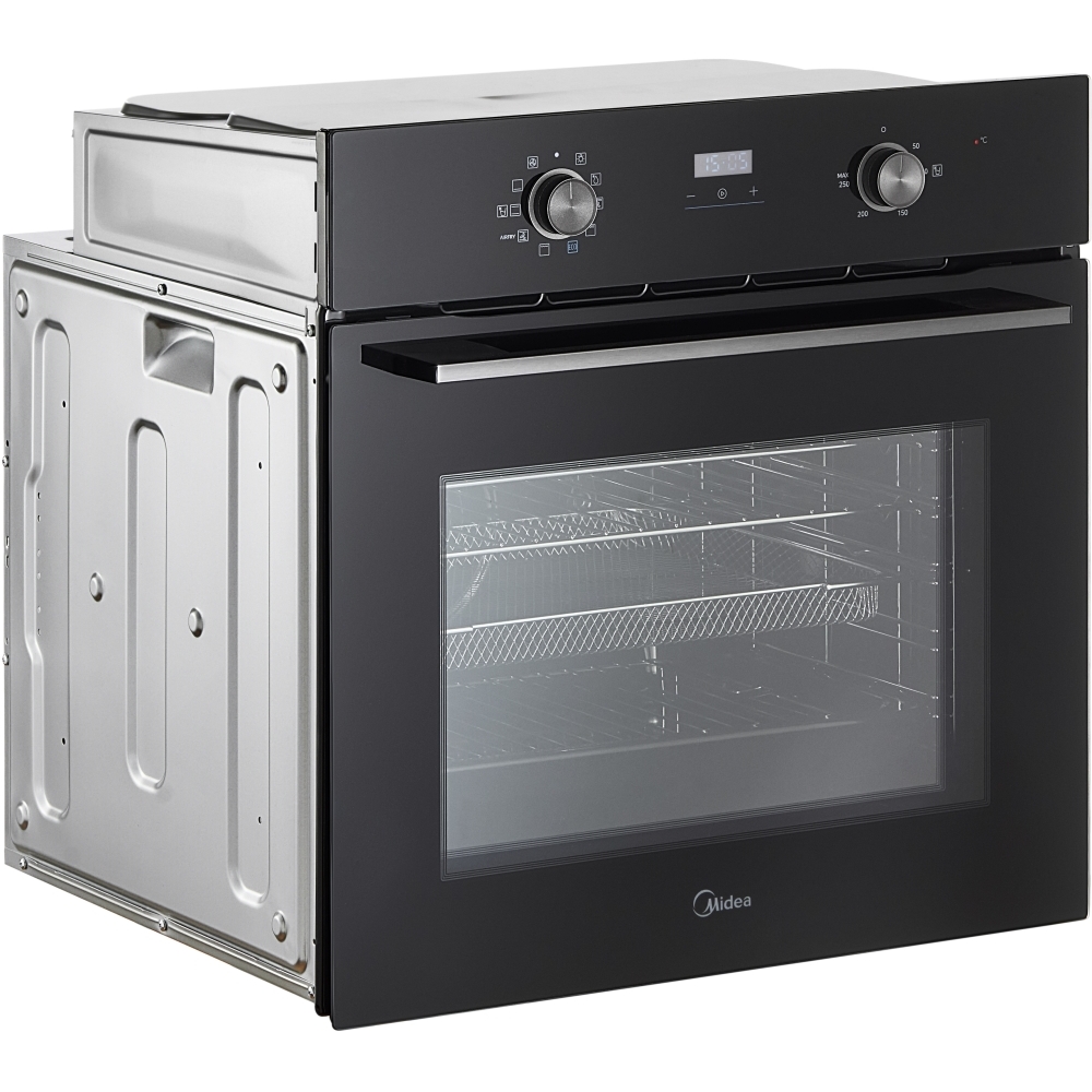 Midea MBO65M90D2-BK Built-In Electric Single Oven, Black, A+ Rated