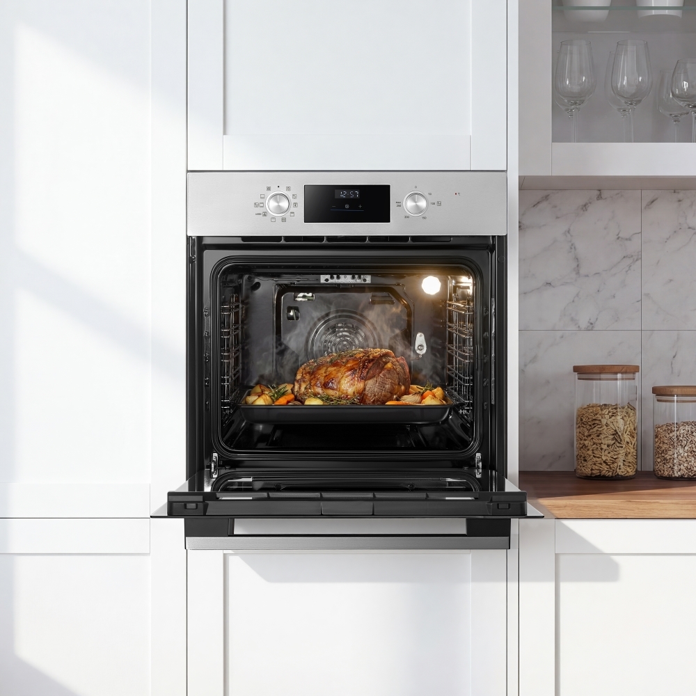Midea MBO65M90D2-SS Built-In Electric Single Oven, Stainless Steel, A+ Rated