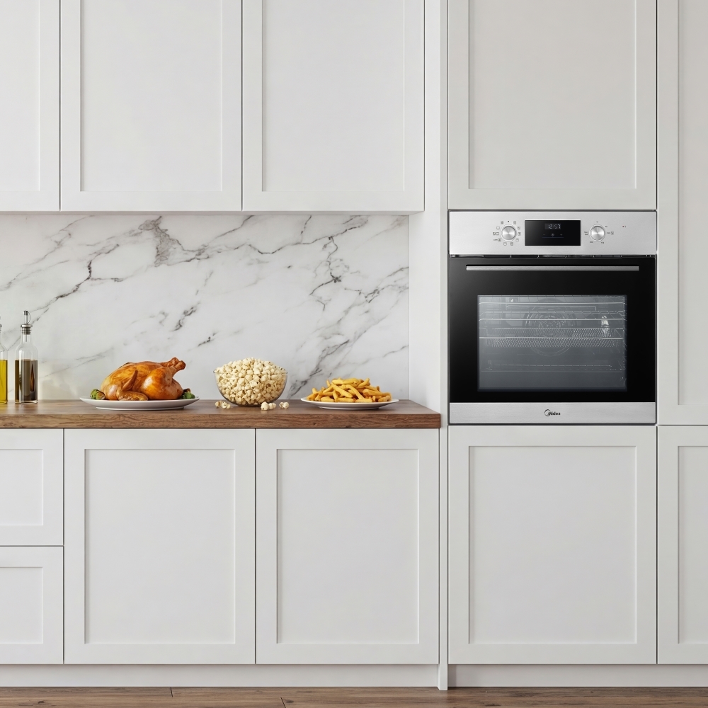 Midea MBO65M90D2-SS Built-In Electric Single Oven, Stainless Steel, A+ Rated