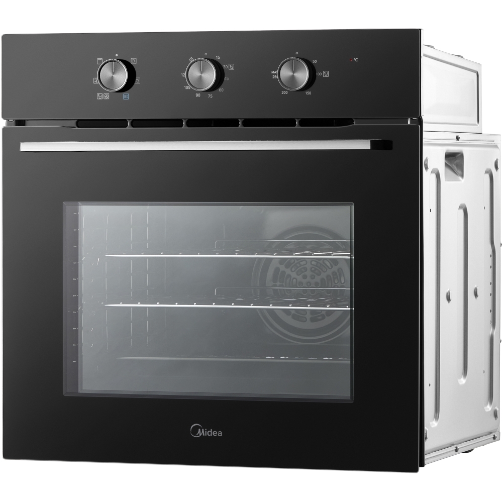 Midea MBO65M90M1-BK Built-In Electric Single Oven, Black, A Rated