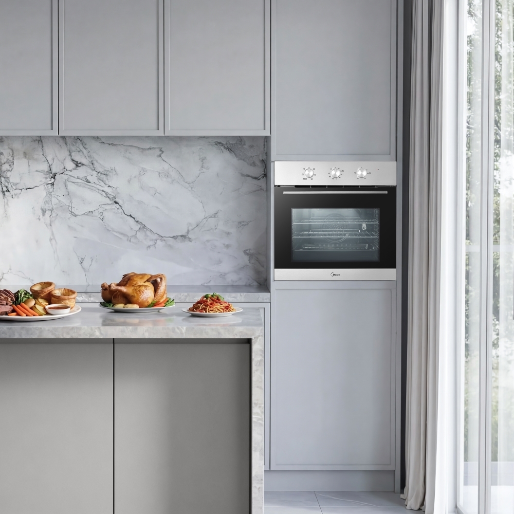 Midea MBO65M90M1-SS Built-In Electric Single Oven, Stainless Steel, A Rated