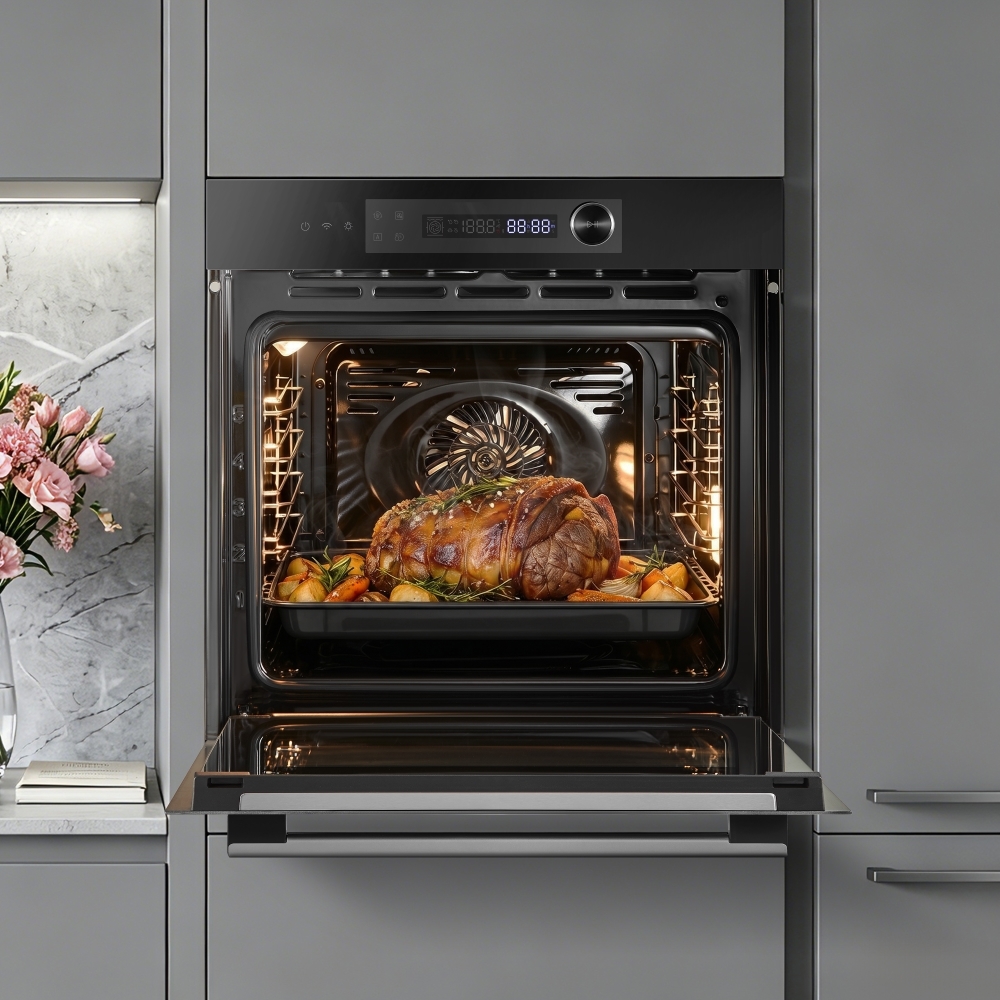 Midea MBO7NM30E4-BK Built-In Electric Single Oven, Black, A++ Rated