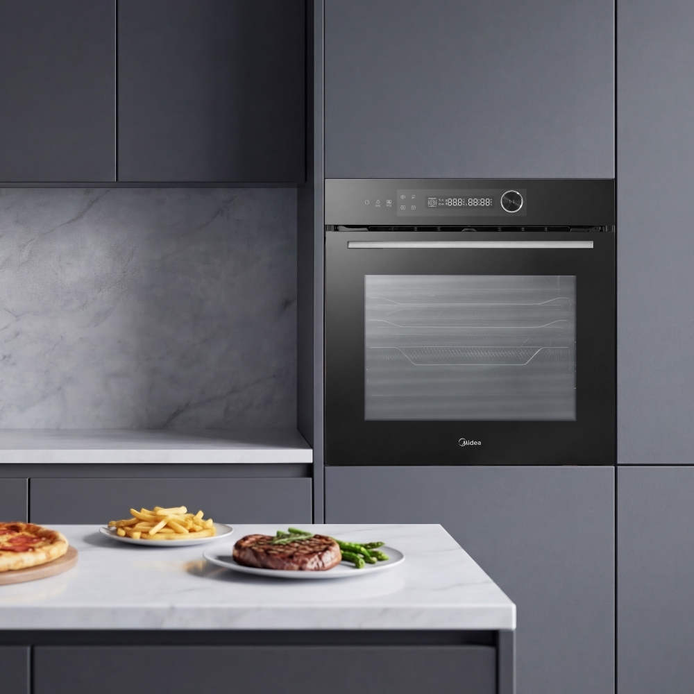Midea MBO7NM30E4-BK Built-In Electric Single Oven, Black, A++ Rated